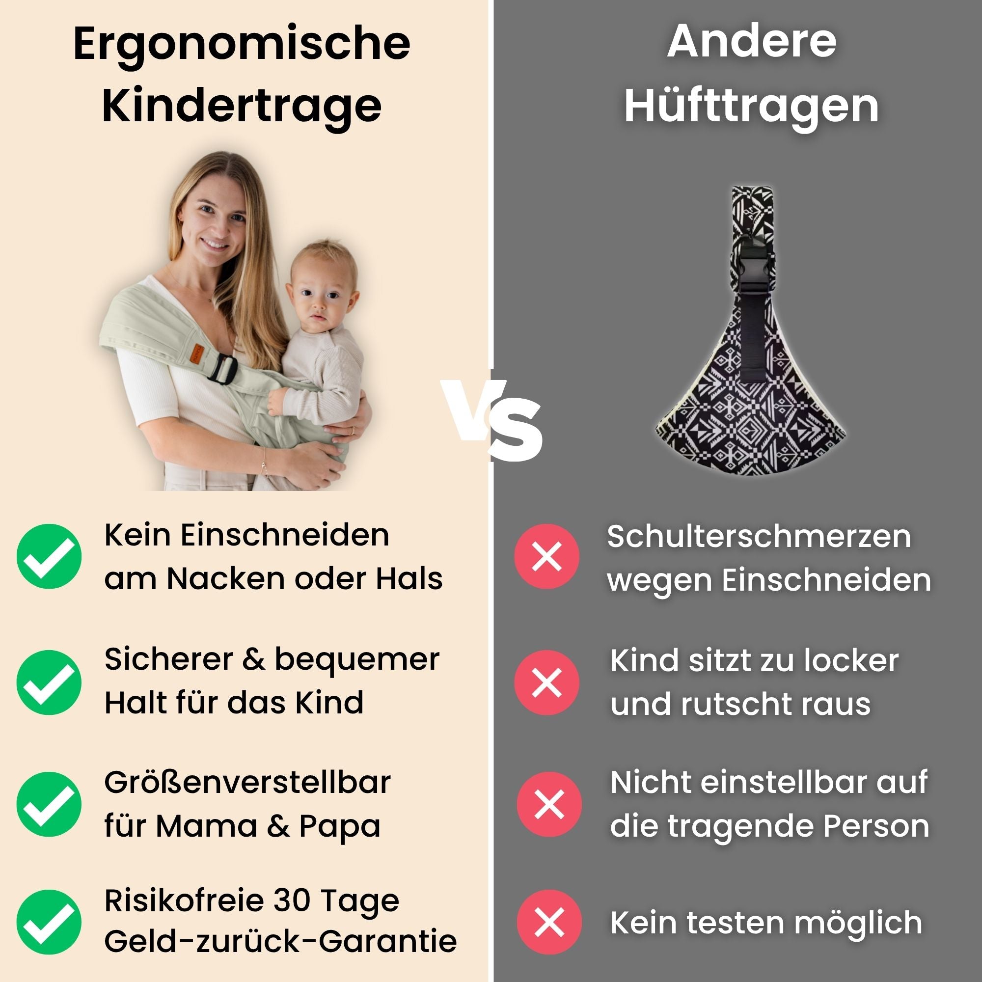 Ergonomische Kindertrage 2.0 inkl. Reisetasche
