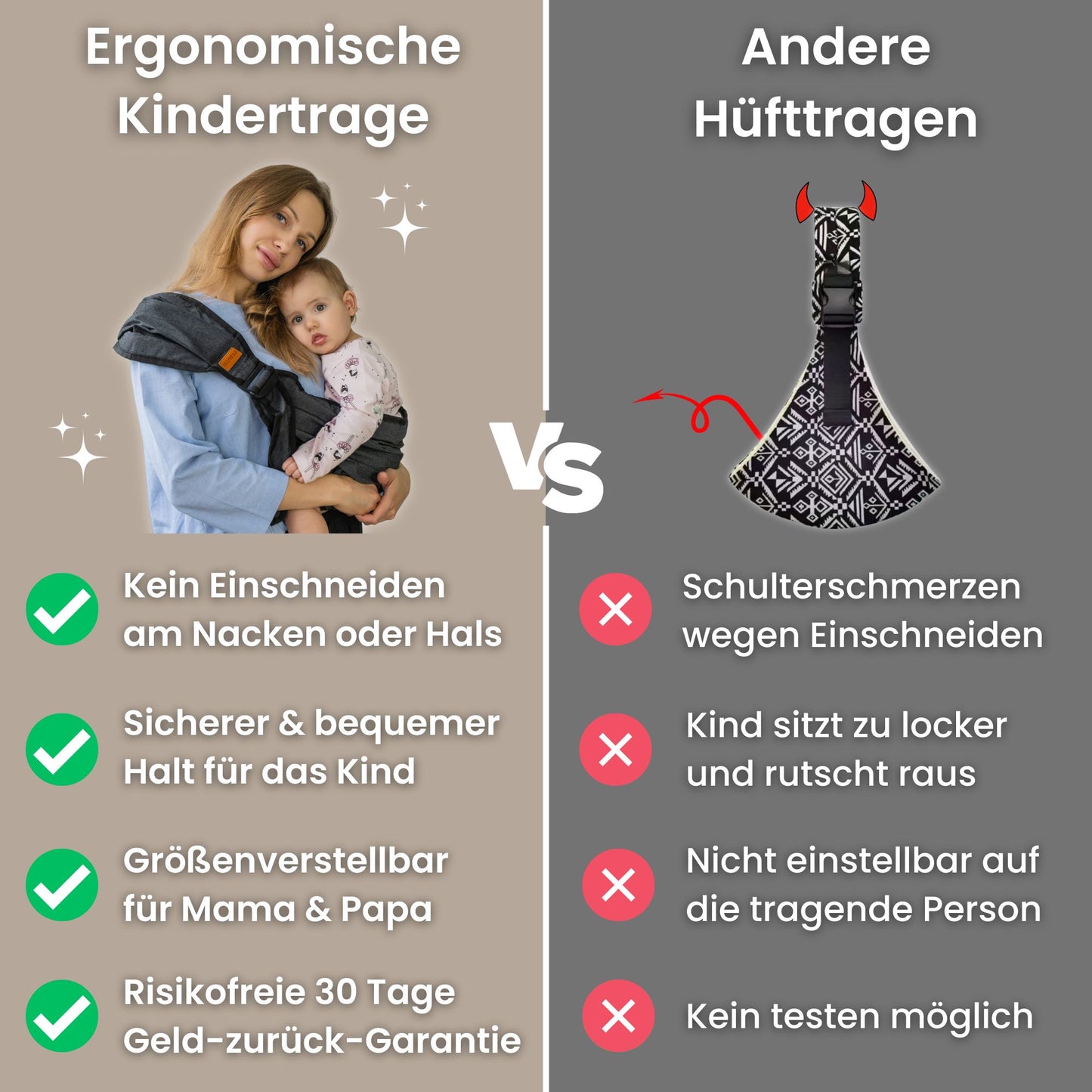 Ergonomische Kindertrage inkl. Reisetasche